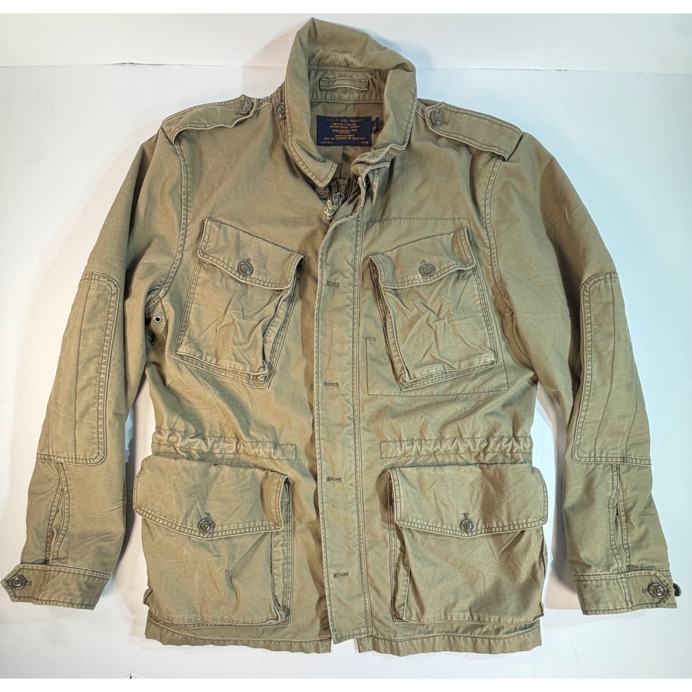 J.Crew A/22 Property Military Field Jacket Mens Large Olive Green G38 AA0234